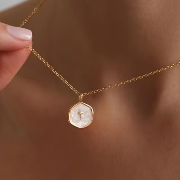 Gold Cross Pendant Necklace - Picture 3 of 5